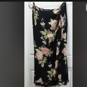 Vintage Emanuel Ungaro Silk floral wrap skirt 8